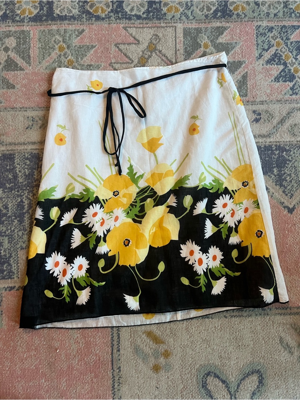 Soulmates 100% Cotton lined Yellow Floral Skirt